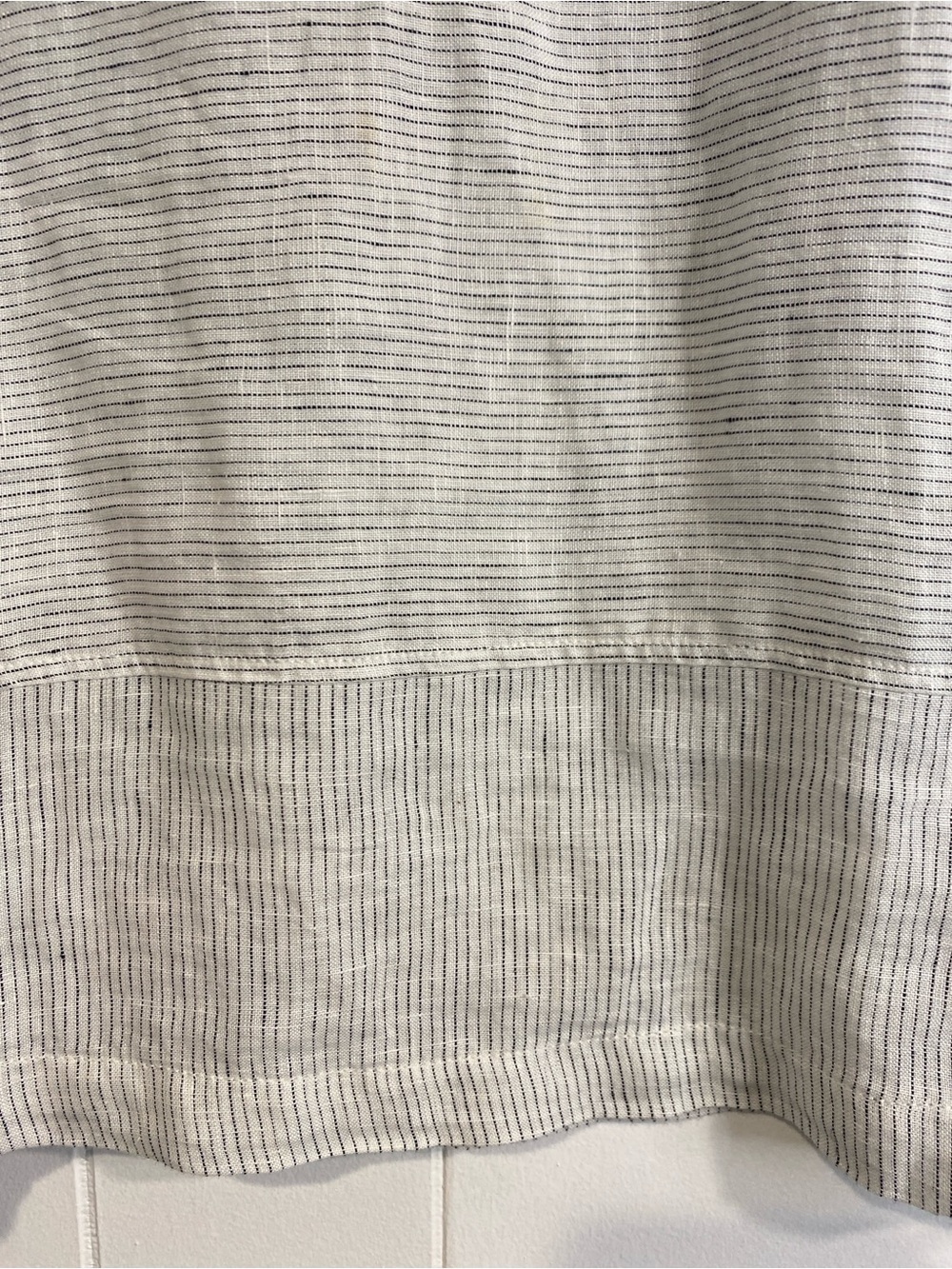 Tahari Linen Top | Striped Boxy Blouse | Natural Coastal Relaxed Minimalist | S - Picture 5 of 8